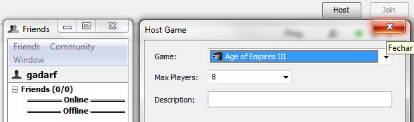 Criação de host no gameranger. Criação de host no gameranger.